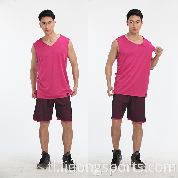 Pakyawan murang basketball magsuot ng 100% polyester na na -customize na mababalik na sports basketball uniporme jersey